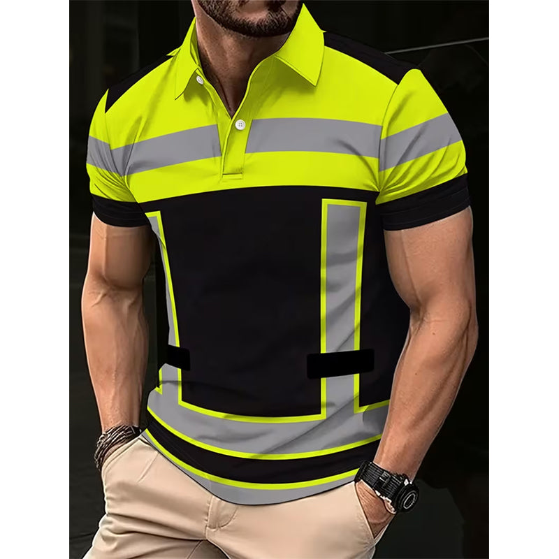 📢📢50 % DE RÉDUCTION !!⏰Chemise manches courtes réfléchissante haute visibilité pour homme