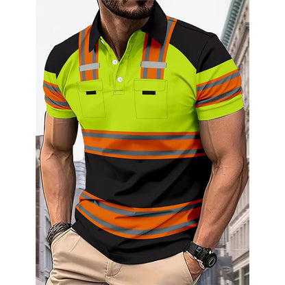 📢📢50 % DE RÉDUCTION !!⏰Chemise manches courtes réfléchissante haute visibilité pour homme