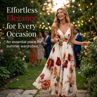 👗 50% DE RÉDUCTION 🌺 Robe maxi à bretelles spaghetti imprimée – Fluide, légère & bohème – Parfaite pour la plage, les vacances ou les journées chaudes – look romantique et facile à porter ☀️✨🌸