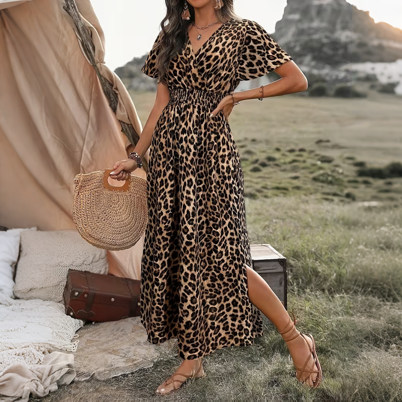 🌿☀️👡 OFFRE LIMITÉE 60% DE RÉDUCTION! Robe Respirante à Col V et Fente Latérale – Tissu Rayonne Doux, Coupe Aérée, Facile à Habiller ou Décontracter – Idéale pour les Jours Chauds, le Brunch ou les Courses Quotidiennes 👒