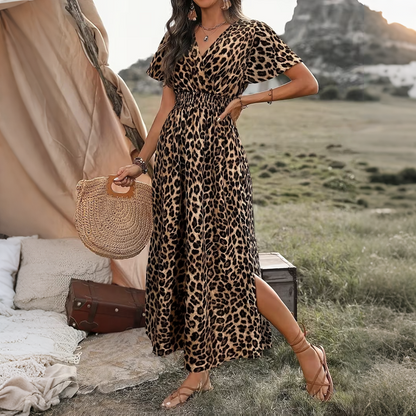 🌿☀️👡 OFFRE LIMITÉE 60% DE RÉDUCTION! Robe Respirante à Col V et Fente Latérale – Tissu Rayonne Doux, Coupe Aérée, Facile à Habiller ou Décontracter – Idéale pour les Jours Chauds, le Brunch ou les Courses Quotidiennes 👒