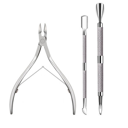 📢📢40 % DE RÉDUCTION !! ⏰Kit de Soin des Cuticules en Acier Inoxydable - 3 Pièces