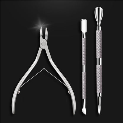 📢📢40 % DE RÉDUCTION !! ⏰Kit de Soin des Cuticules en Acier Inoxydable - 3 Pièces