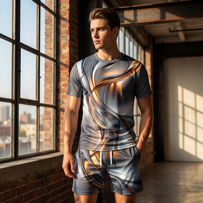 📢📢40 % DE RÉDUCTION !!⏰Ensemble t-shirt graphique et short décontracté pour homme