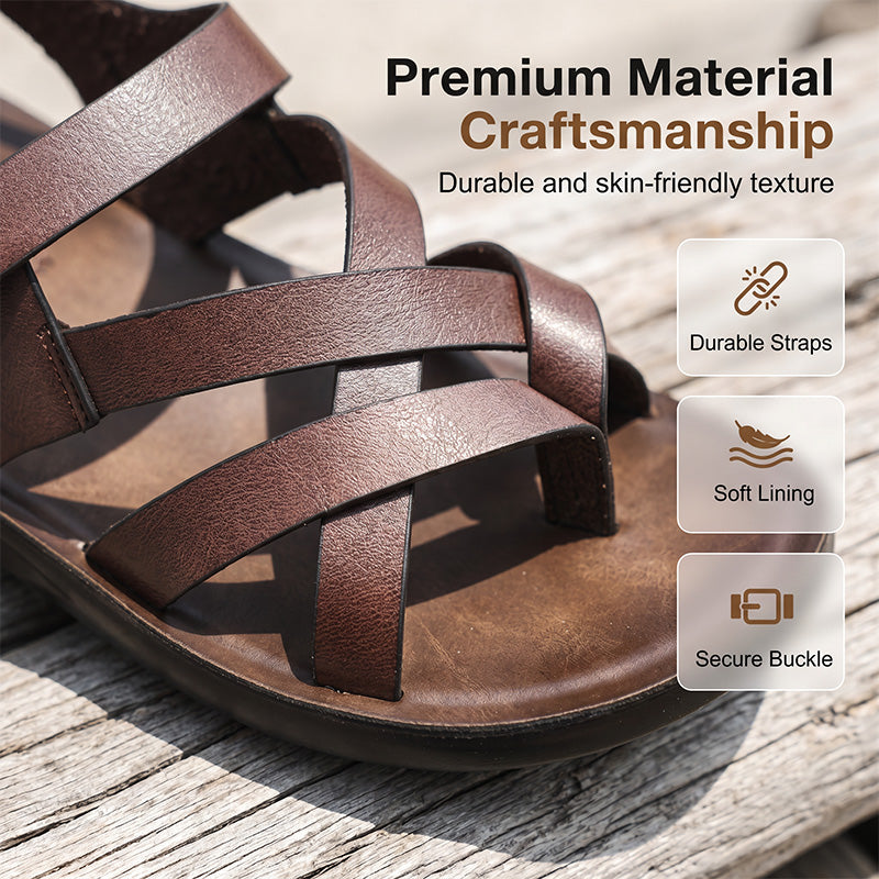 👡 50% DE RÉDUCTION ☀️ Sandales style romain – Semelle souple, look décontracté – Idéales pour l’été, la plage ou les promenades – confortables et intemporelles 🌊🦶✨