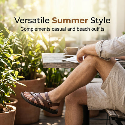👡 50% DE RÉDUCTION ☀️ Sandales style romain – Semelle souple, look décontracté – Idéales pour l’été, la plage ou les promenades – confortables et intemporelles 🌊🦶✨