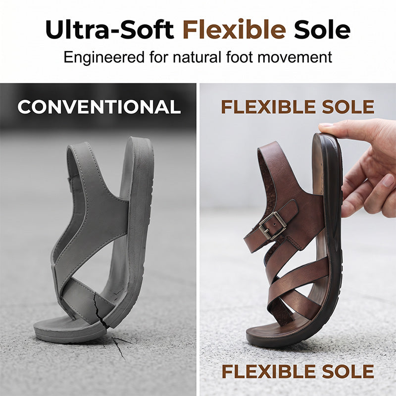 👡 50% DE RÉDUCTION ☀️ Sandales style romain – Semelle souple, look décontracté – Idéales pour l’été, la plage ou les promenades – confortables et intemporelles 🌊🦶✨