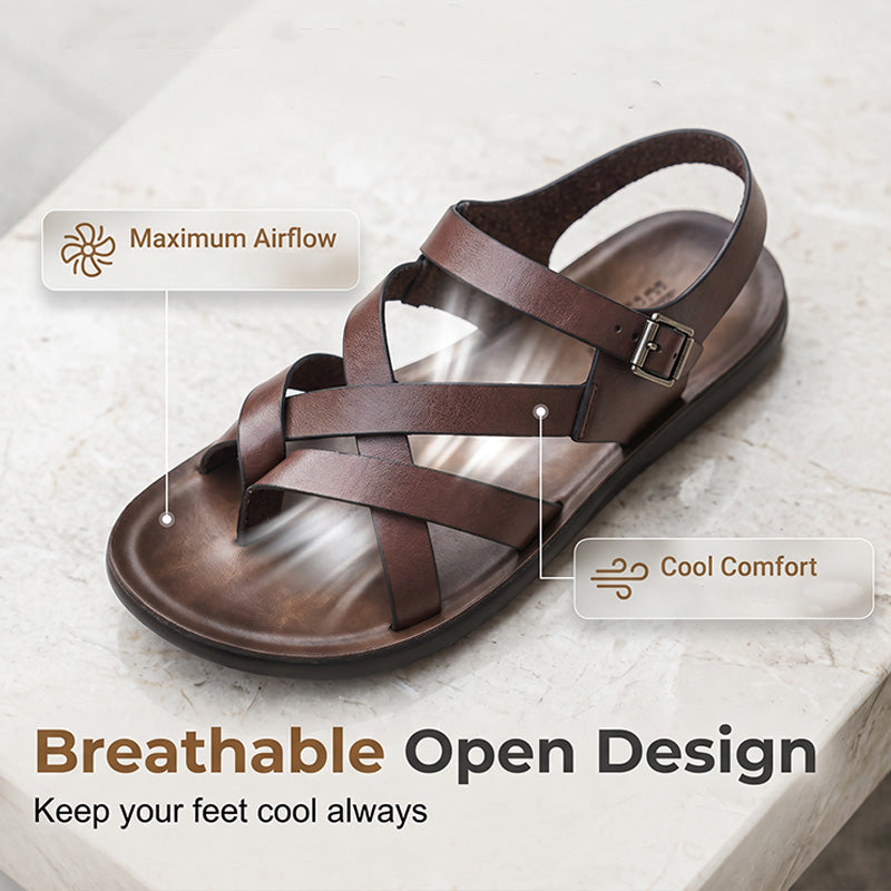 👡 50% DE RÉDUCTION ☀️ Sandales style romain – Semelle souple, look décontracté – Idéales pour l’été, la plage ou les promenades – confortables et intemporelles 🌊🦶✨