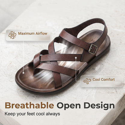 👡 50% DE RÉDUCTION ☀️ Sandales style romain – Semelle souple, look décontracté – Idéales pour l’été, la plage ou les promenades – confortables et intemporelles 🌊🦶✨