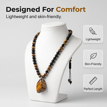 📢📢40 % DE RÉDUCTION !! ⏰Collier Perlé Œil de Tigre pour Homme