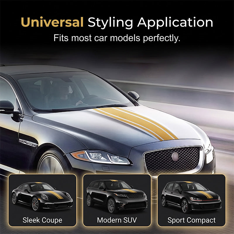 🏎️ Autocollant Bande de Course Universelle pour Capot de Voiture – Stickers Sport Latéraux