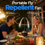 📢📢40% DE RÉDUCTION !! ⏰Ventilateur Répulsif Anti-Mouches Rechargeable USB Rétractable pour Extérieur
