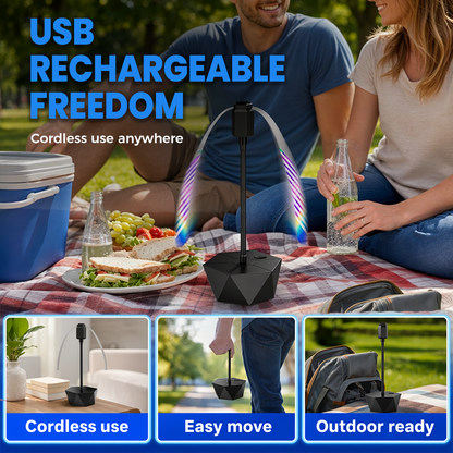 📢📢40% DE RÉDUCTION !! ⏰Ventilateur Répulsif Anti-Mouches Rechargeable USB Rétractable pour Extérieur