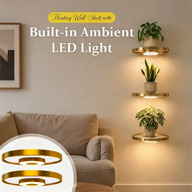 📢📢40% DE RÉDUCTION !! ⏰ Étagère murale flottante avec éclairage LED intégré – Design moderne, ambiance lumineuse & installation facile – Idéale pour salon, chambre & couloir ✨