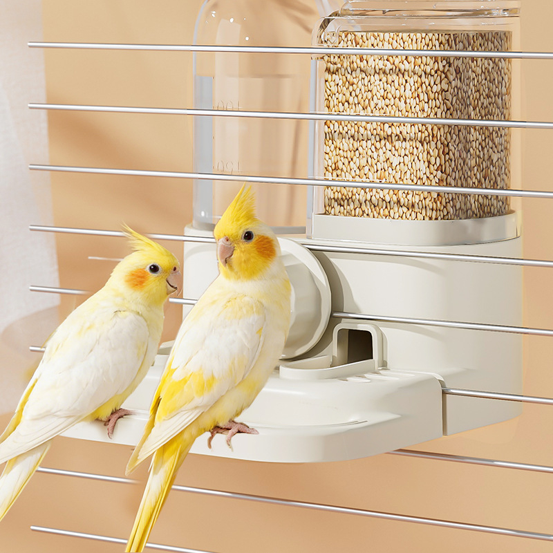 📢📢40% DE RÉDUCTION !! ⏰ Mangeoire et Abreuvoir Automatique 2-en-1 pour Cage à Oiseaux