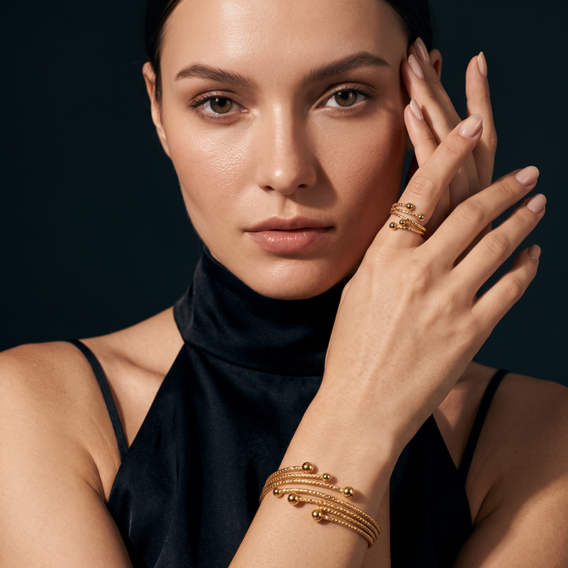 📢📢40% DE RÉDUCTION !! ⏰ Ensemble Bracelet Enroulé Brillant – Alliage – Design Superposé & Ajustable for Femme
