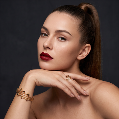 📢📢40% DE RÉDUCTION !! ⏰ Ensemble Bracelet Enroulé Brillant – Alliage – Design Superposé & Ajustable for Femme