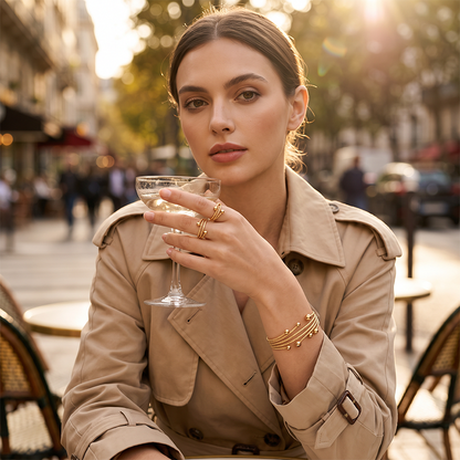 📢📢40% DE RÉDUCTION !! ⏰ Ensemble Bracelet Enroulé Brillant – Alliage – Design Superposé & Ajustable for Femme