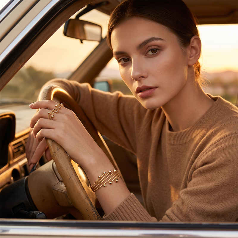 📢📢40% DE RÉDUCTION !! ⏰ Ensemble Bracelet Enroulé Brillant – Alliage – Design Superposé & Ajustable for Femme