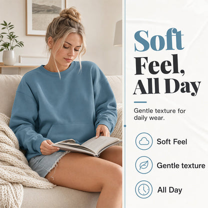 📢📢40% DE RÉDUCTION !! ⏰🌸 Sweat à col rond oversize femme – Coupe ample décontractée, matière douce et respirante, l’indispensable d’un look effortless au quotidien ☁️👖
