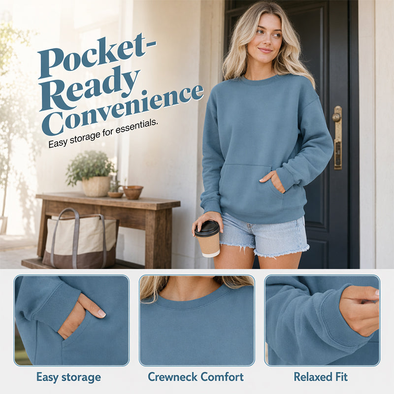 📢📢40% DE RÉDUCTION !! ⏰🌸 Sweat à col rond oversize femme – Coupe ample décontractée, matière douce et respirante, l’indispensable d’un look effortless au quotidien ☁️👖