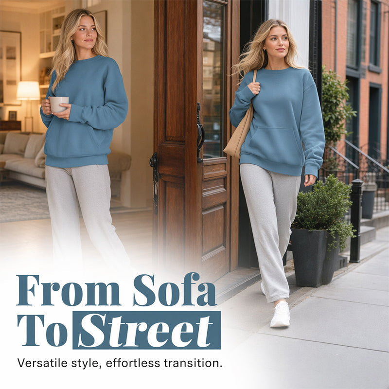 📢📢40% DE RÉDUCTION !! ⏰🌸 Sweat à col rond oversize femme – Coupe ample décontractée, matière douce et respirante, l’indispensable d’un look effortless au quotidien ☁️👖