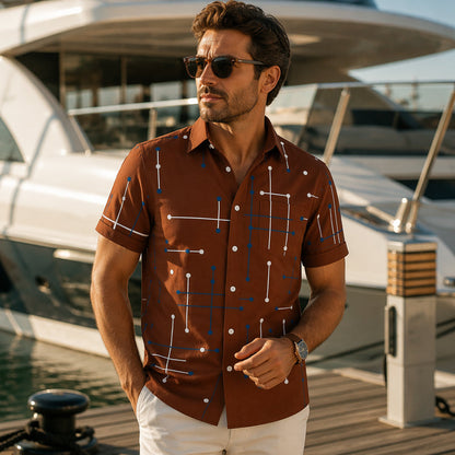 Camisa abotonada de corte holgado con estampado geométrico