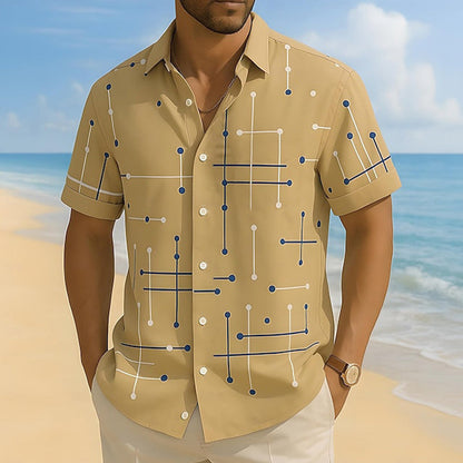 Camisa abotonada de corte holgado con estampado geométrico