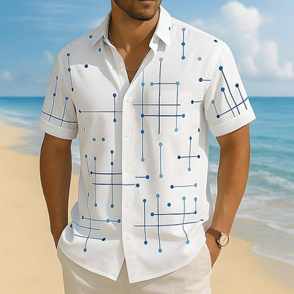 Camisa abotonada de corte holgado con estampado geométrico