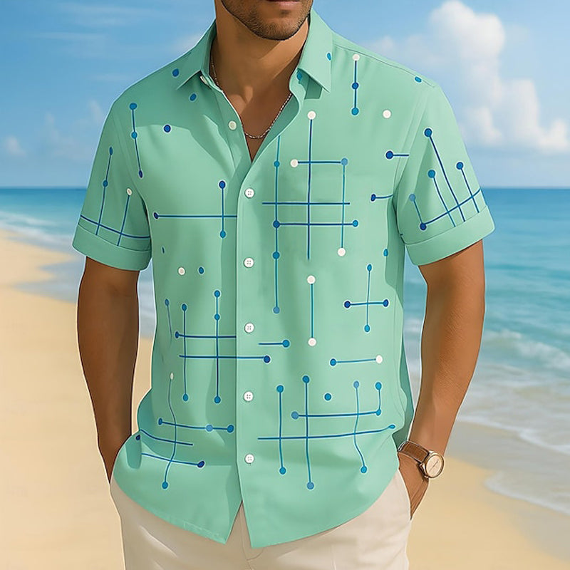 Camisa abotonada de corte holgado con estampado geométrico
