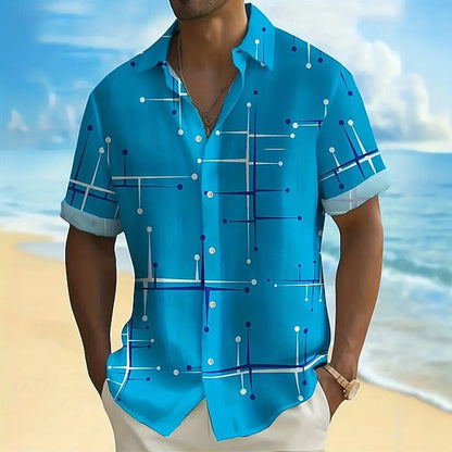 Camisa abotonada de corte holgado con estampado geométrico