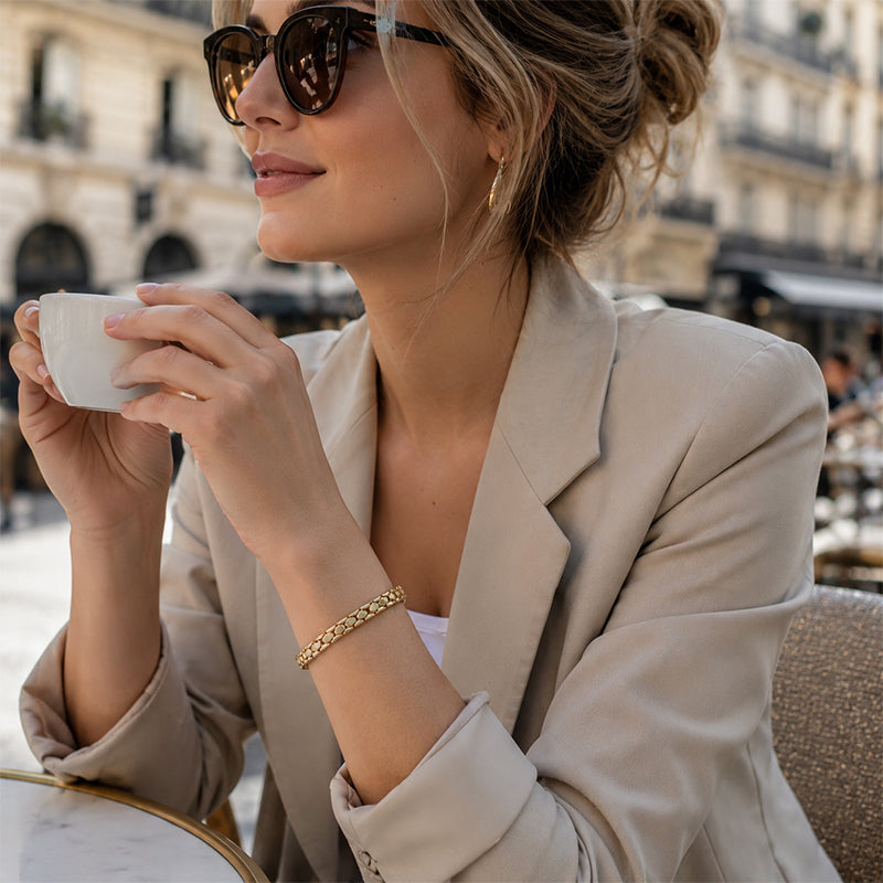 📢📢40% DE RÉDUCTION !! ⏰ Bracelet Chaîne Or Élégant Femme – Alliage Doré – Motif Écailles de Serpent & Léger for Quotidien