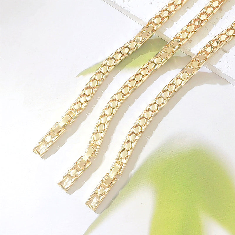 📢📢40% DE RÉDUCTION !! ⏰ Bracelet Chaîne Or Élégant Femme – Alliage Doré – Motif Écailles de Serpent & Léger for Quotidien