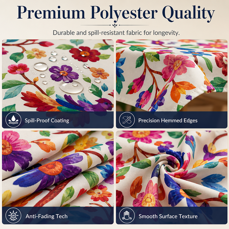 🌸🍽️ -50% ! 🏡 Nappe à Motifs Floraux Rétro – Plusieurs Tailles, Facile d’Entretien & Protection des Surfaces